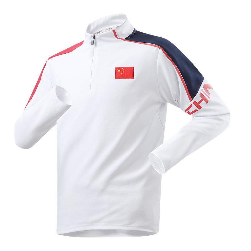 2024 New Product China Sponsored National Team Jersey Knitted Long-Sleeve Half-Zip Pullover Sweatshirt Sports Training Wear