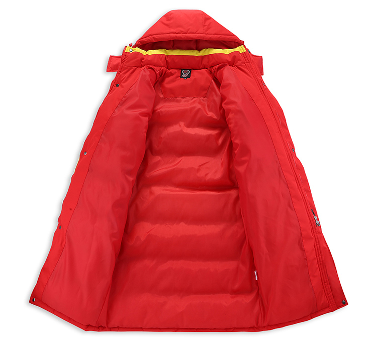 Mùa đông đào tạo thể thao cotton coat Trung Quốc đội tuyển quốc gia nam giới và phụ nữ phần dài dày kích thước lớn trẻ em đào tạo bóng đá xuống quần áo cotton áo khoác mũ lông nữ