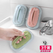 3-pack with handle Strong sponge brush cleaning brush Tile glass cleaning wipe Kitchen pot brush cleaning tool
