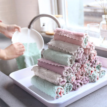 10 rags kitchen housework thickened cleaning cloth does not lose hair does not stick oil absorbs water washes the table washes the cloth