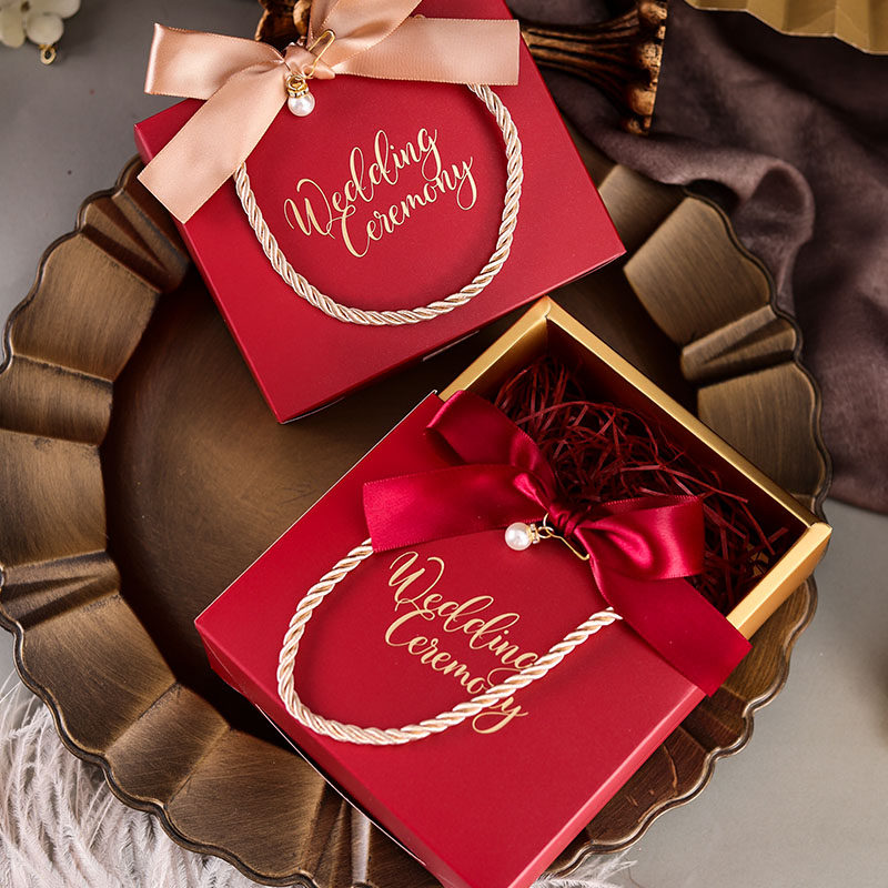 Wedding Candy Box Portable Candy Box Free Folding Full Moon Gift Box Wedding Empty Box Wedding Wedding Event Premium Box