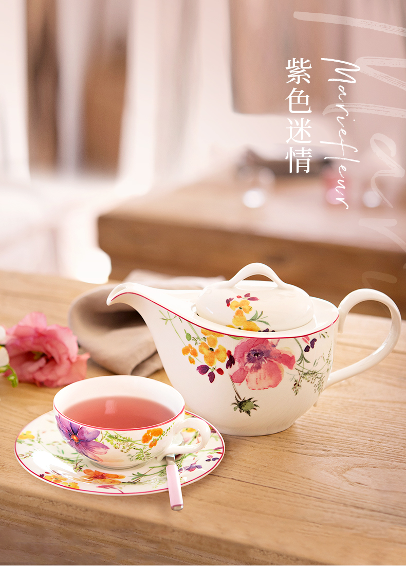 Villeroy & Boch 德国唯宝 Mariefleur 紫色迷情系列 陶瓷茶壶 1.2L 镇店之宝￥388.21