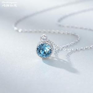 【心饰如愿】海洋之心项链女锁骨链