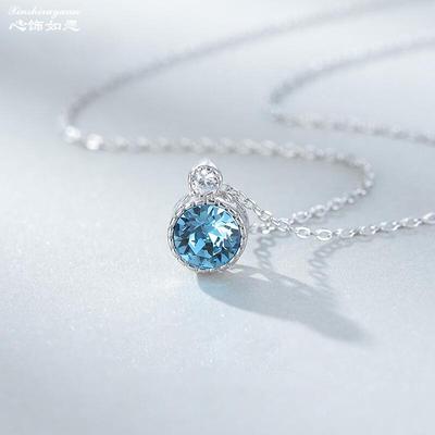 【心饰如愿】海洋之心项链女锁骨链