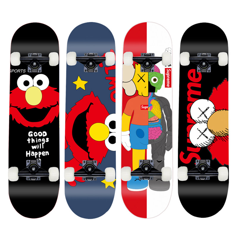 Tidal Sesame Street KAWS Skateboarding Beginner boys and girls Four wheels sliding board Twin Teething Teen Child Scooter