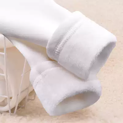 Girls plus velvet inner pants Autumn and winter children's warm pants big children's one-piece thin velvet white outer wear baby thick pants