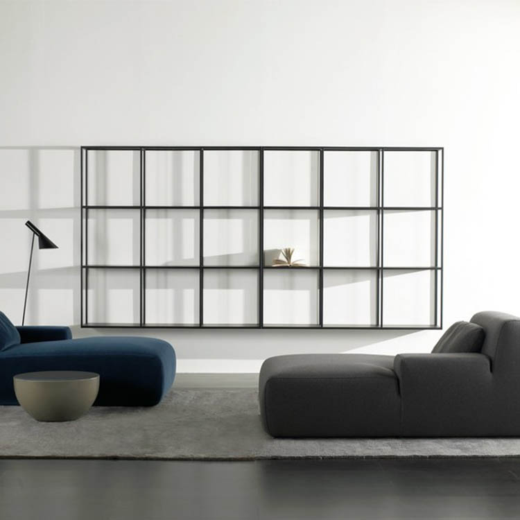 Nordic minimalist living room creative wall hanging storage multi-layer wall shelf wrought iron bookshelf decoration display shelf grid