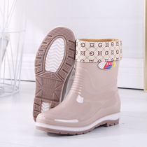 Rain Shoes Woman Short Drum Fashion Plus Cotton Water Shoes Low Silo Garnter Rain Boots Adult Lady Non-slip Kitchen Working Rubber Shoes Women