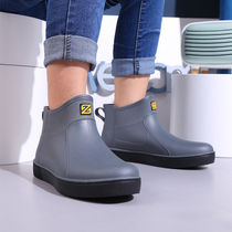 Rain shoes mens fashion short tube rain boots low-top summer new non-slip waterproof shoes rubber shoes kitchen work water shoes tide