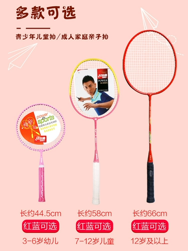 Ракетка для бадминтона, детский комплект подходит для мужчин и женщин для школьников для начинающих, семейный стиль, 4 шт