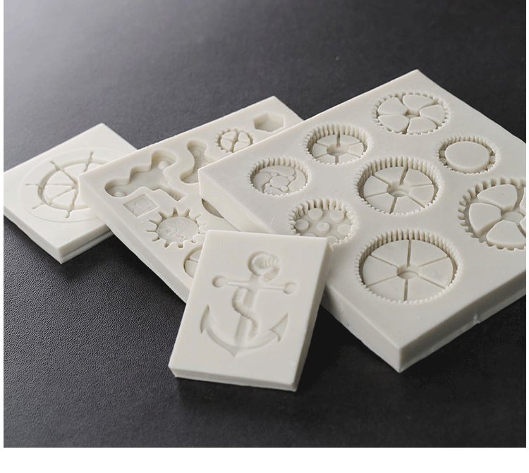 Fondant Silicone Khuôn DIY Sôcôla Hương liệu Xà phòng Handmade Khuôn mẫu Máy móc công nghiệp Gear Silicone Khuôn Bánh Trang trí khuôn bánh trung thu rau câu
