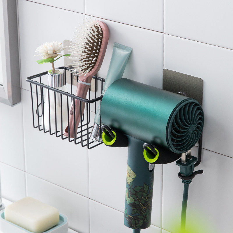 Hair Dryer Rack-Free Wall-mounted Makeup Room Toilet Home Electric Blow Machine Bracket Hair Dryer Hanger