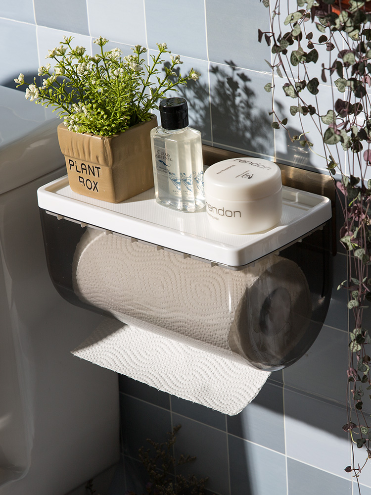 Powder room tissue box Toilet removable toilet paper Non-perforated waterproof roll toilet paper tube Tissue holder Toilet paper box Toilet paper shelf