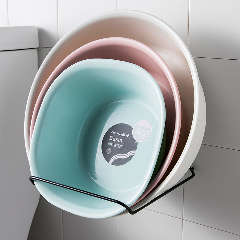 Biqing Facial Basin Rack Wall-mounted Makeup Room Discharge Washbasin Sub-Shelf Free to punch toilet Bathroom Face Basin Contained