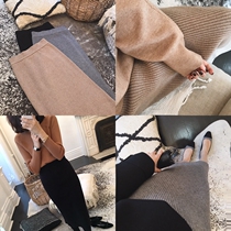 Golden mushroom mushroom is soft thick and comfortable all-match bottomed knitted thin skirt to be entered in winter