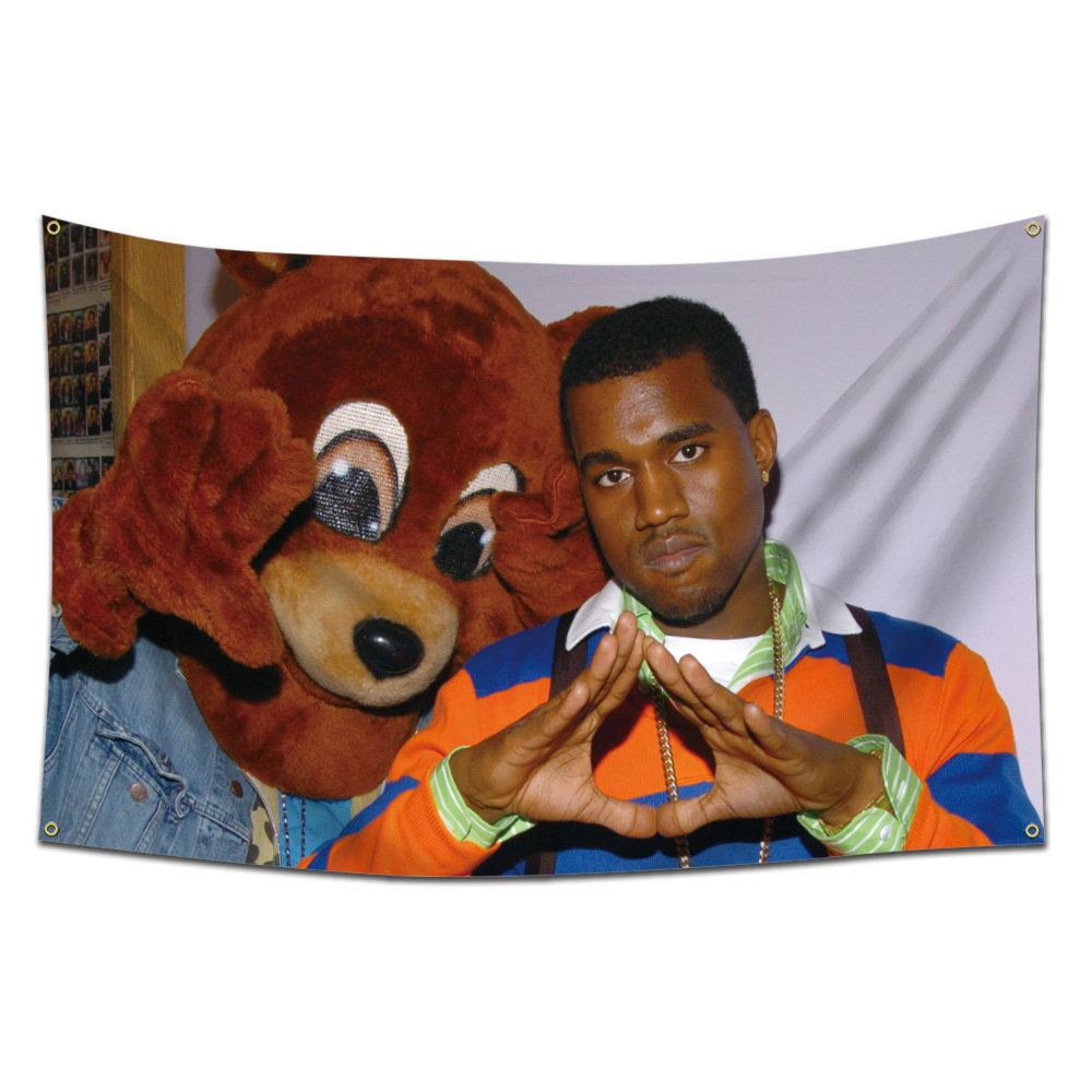 Гобелен 美国歌手 kanye 侃爷 室内免打孔挂画 可洗环保背景墙装饰