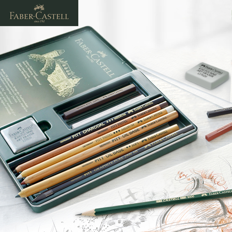 FABER-CASTELL FABER-CASTELL 12-PIECE COMBINATION PASTEL SKETCH SET Painting PENCIL SET 112975