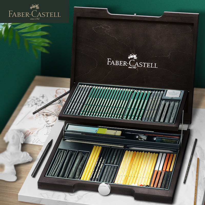 German Glow Berggia Professional Sketch Pen Toner Pen Graphite Stick Sketching Pencil Suit Classical Wooden Box Collection Painting Suit Professional Fine Art Supplies Composition 112971 Series