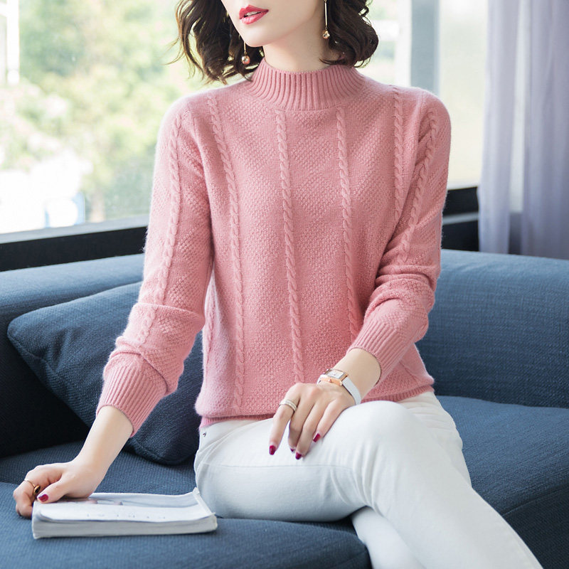 Pure cashmere sweater female 2021 new autumn and winter long sleeve Joker loose loose sweater knitted pullover sweater