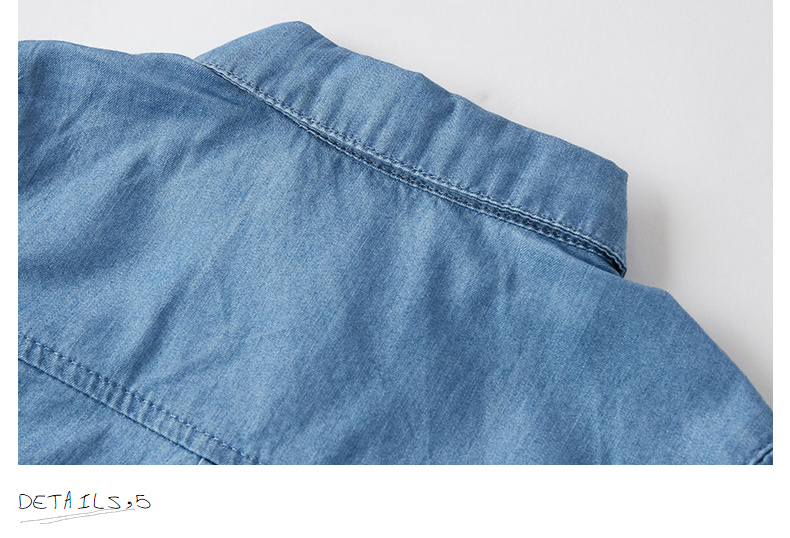 Mi Xidi mecity quần áo trẻ em 2019 mùa thu mới cho bé gái thiết kế ngọc trai Áo sơ mi denim Tiansi - Áo sơ mi áo bé gái