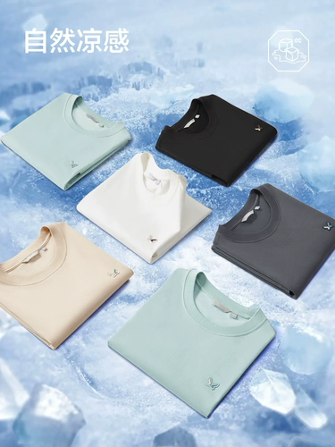 Летняя элитная темно-синяя шелковая футболка с коротким рукавом с круглым воротником, с вышивкой