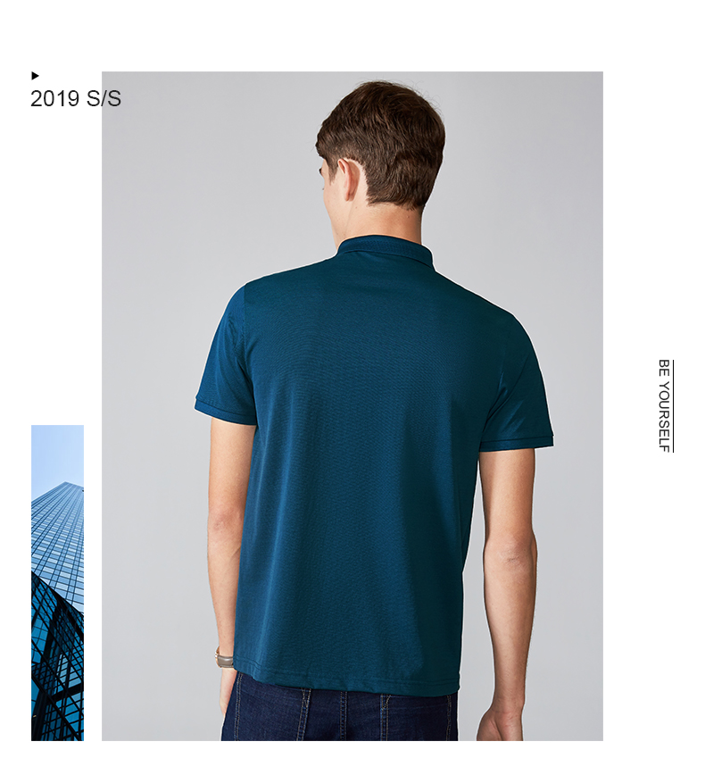 Chín người chăn gia súc nam tay áo ngắn Áo sơ mi mùa xuân 2019 mùa xuân và mùa hè mới kinh doanh giản dị nam thoải mái áo thun hàng đầu - Polo aso polo