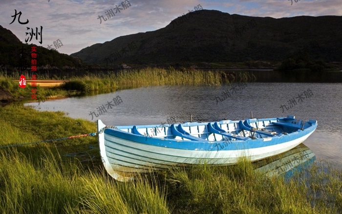 Eurostyle wooden boat hand-boating decoration Photoprop boat Park real estate Landscaping flower boat hanging empty display wooden boat