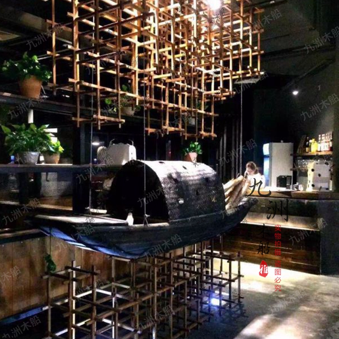 Wooden boat Wooden tent boat Antique boat Sightseeing Wooden boat Decorative prop boat Dining room boat Landscape boat Leisure boat