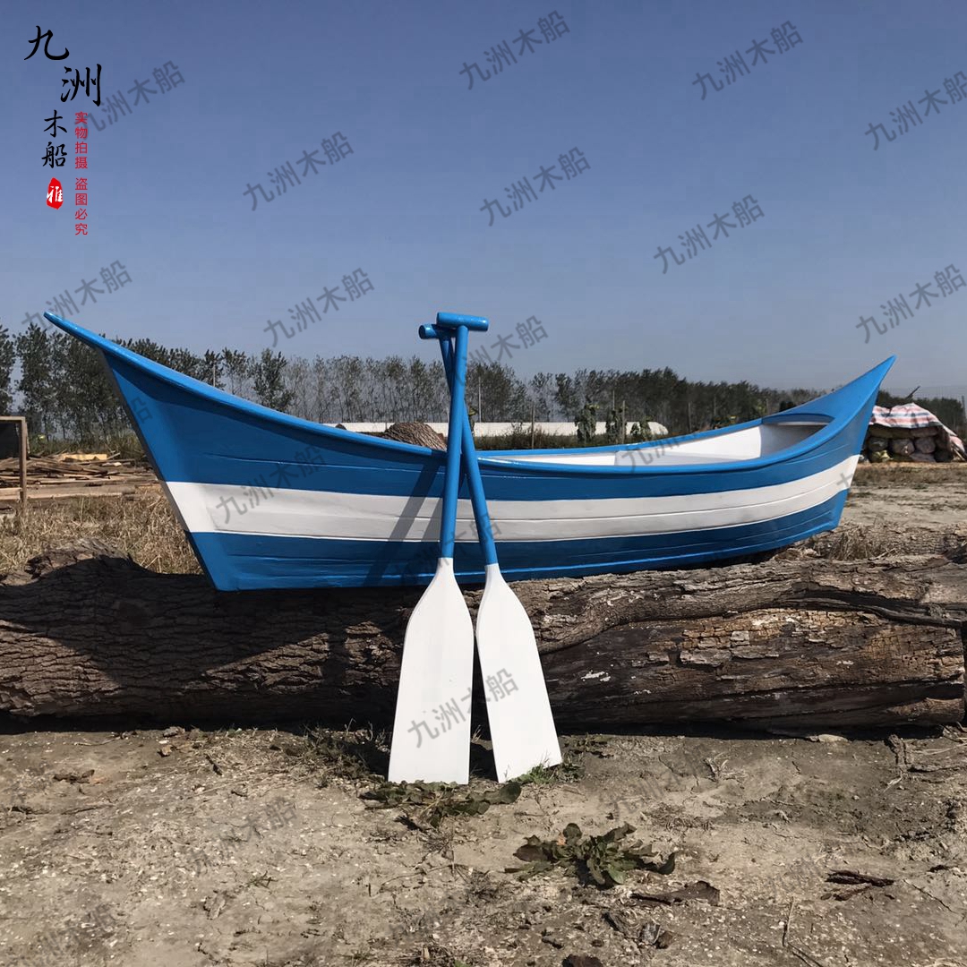 Wooden boat hand rowing props landscape decoration gardening ornaments European wooden boat decoration flower boat photography boat solid wood sailboat