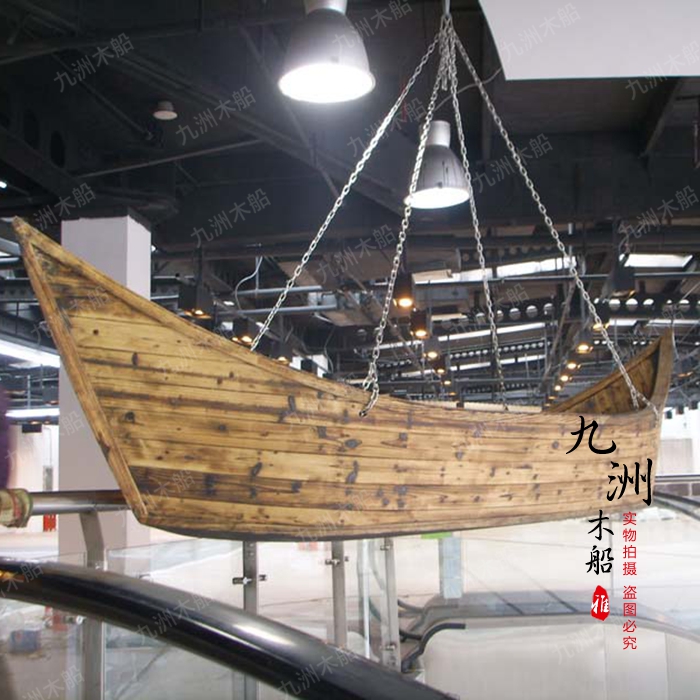 Wooden boat European wooden boat Gondola decorative props Wooden boat Sightseeing boat Leisure fishing boat Antique