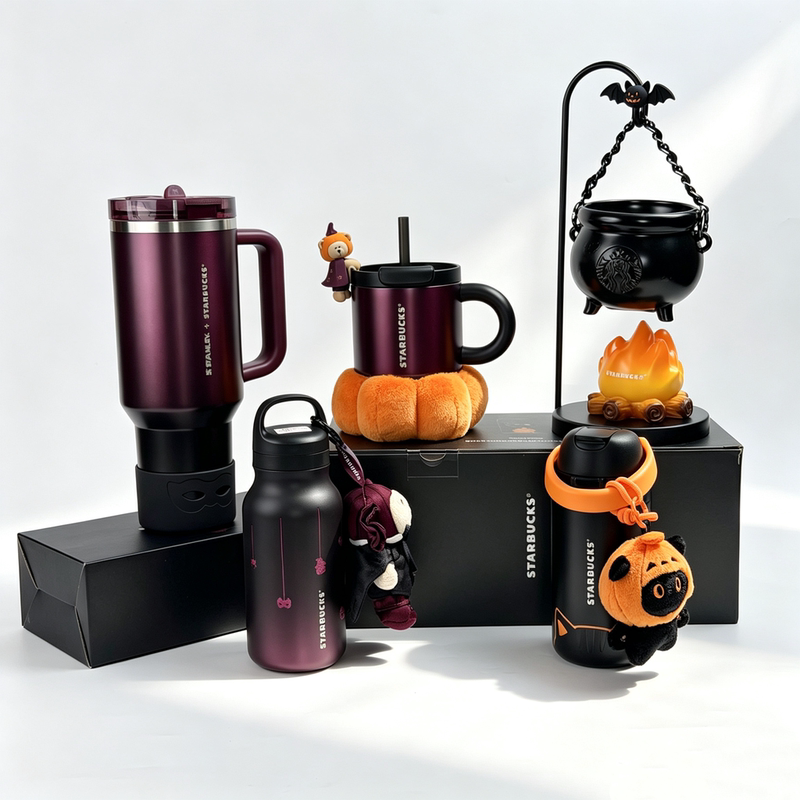 Starbucks Cup 2026 Halloween Wonderful Night Pumpkin Crucible-Shaped Mug Stainless Steel Handle Travel Cup