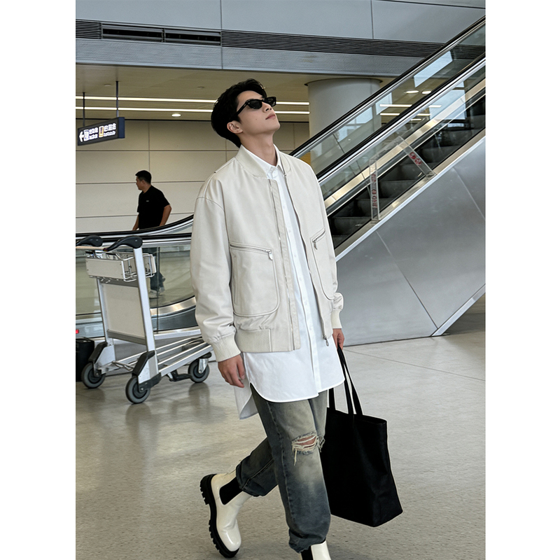 2026 Spring and Autumn Beier-Style High-End, Elegant, Wrinkle-Free, Zip-Up, Vintage, Age-Reducing Baseball Collar Jacket, Loose and Casual