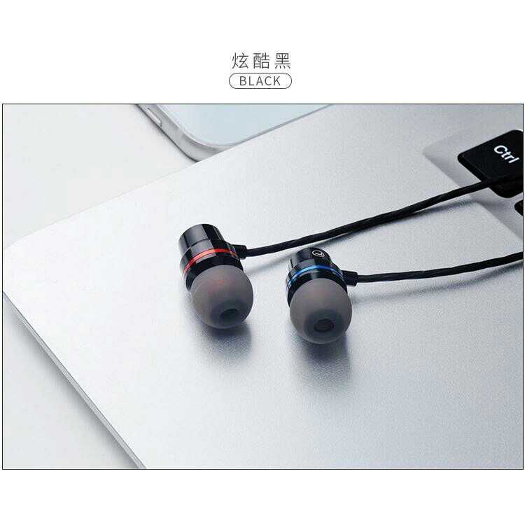 Headphones universal vivo Huawei oppo mobile phone Meizu K song metal bass in-ear earplugs headset