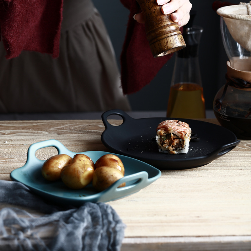 Baking tray is steak dishes sweet heart cake fruit bowl Nordic ears dish plate of household ceramic tableware