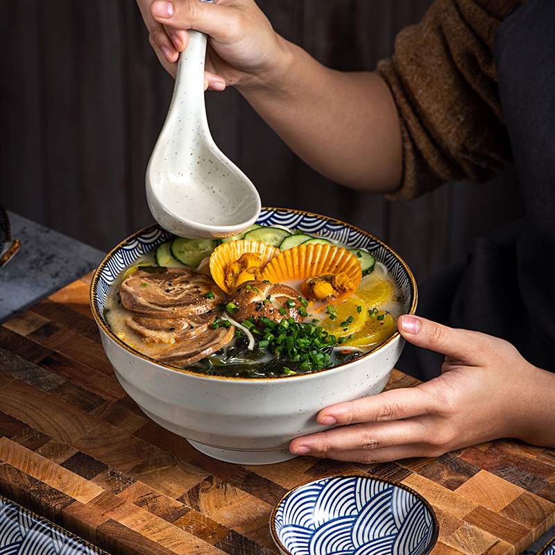 KaiGu Japanese and wind under the glaze color wave grain ceramic dish dish fish dish of rice bowl soup bowl plate household