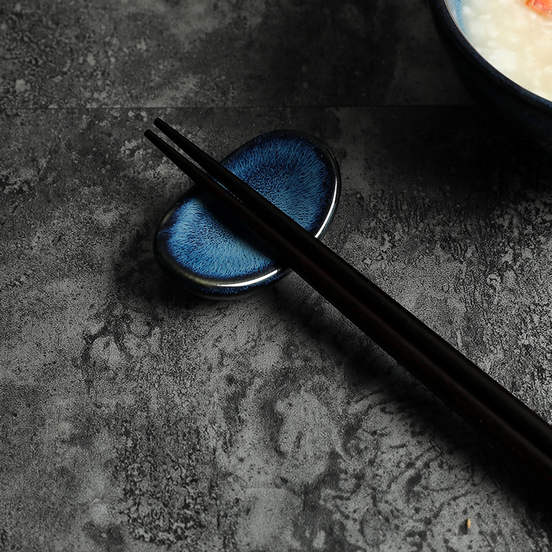 KaiGu blue flame Japanese ceramic spoon, spoon, spoon, ladle ceramic feng chopsticks rack type ingots