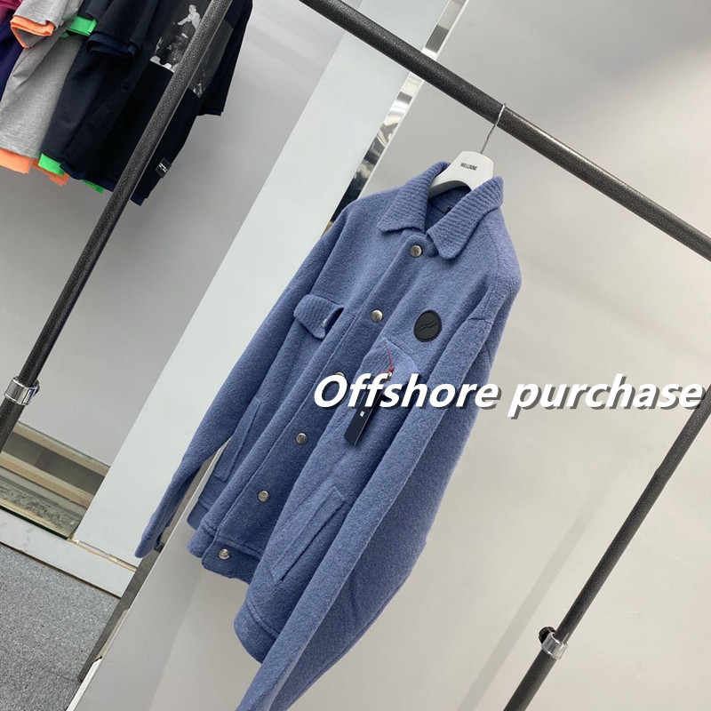 we11done 20fw new product welldone rubber brand logo lapel knitted jacket