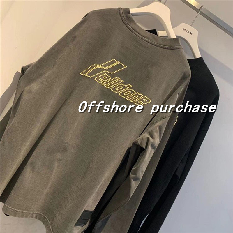 we11done 20fw autumn and winter new products welldone three-dimensional pearl thin long-sleeved T-shirt sweater
