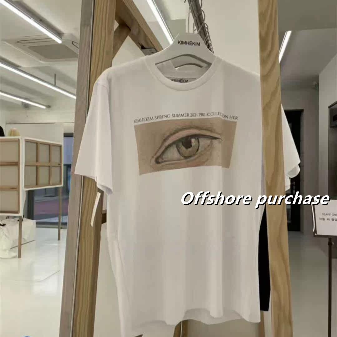 kimhekim 21SS spring and summer new Enigmatic eye pattern short-sleeved T-shirt