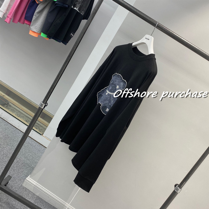 well we11done 20fw autumn and winter new products 3M reflective bear thin long-sleeved T-shirt sweater