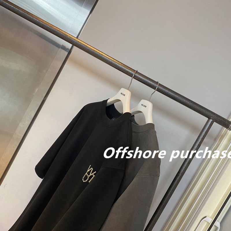 we11done 21aw early spring new product welldone retro pearl letter design short-sleeved T-shirt