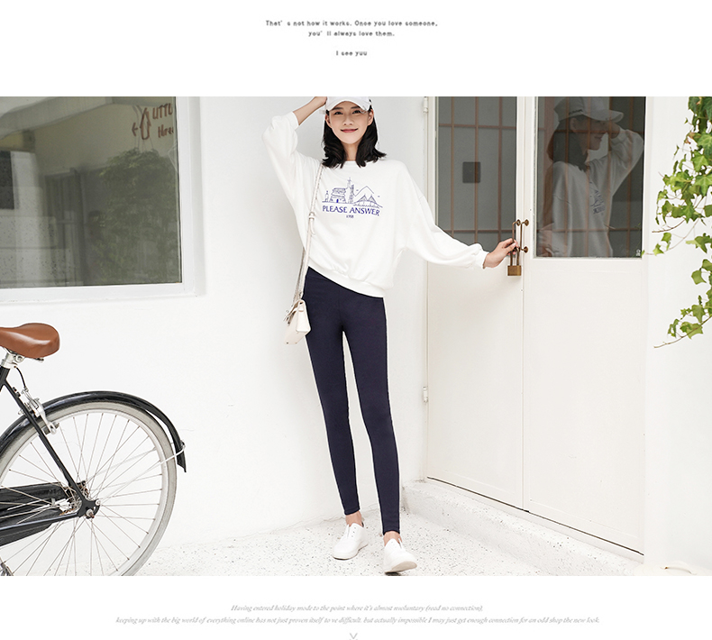 Quần legging nam mùa thu mới 2018 của Nam Phi mặc phiên bản Hàn Quốc eo cao hoang dã là quần skinny bút chì đen quần vải nữ