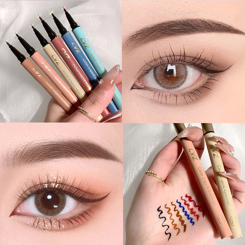 Lana New Hand Hardhead Eyelink Pen liquid pen waterproof anti-perspiration without fainting extremely fine brown color wine red color beginners