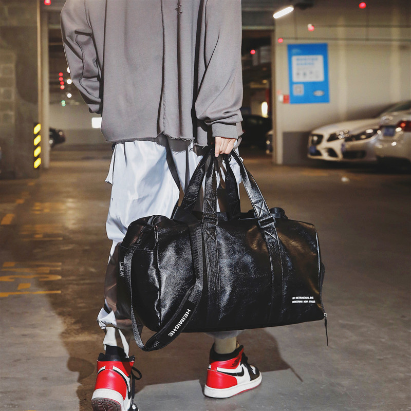 Tide brand excursion bag men's hand travel bag travel genuine leather cross-body luggage bag training bag sports fitness bag