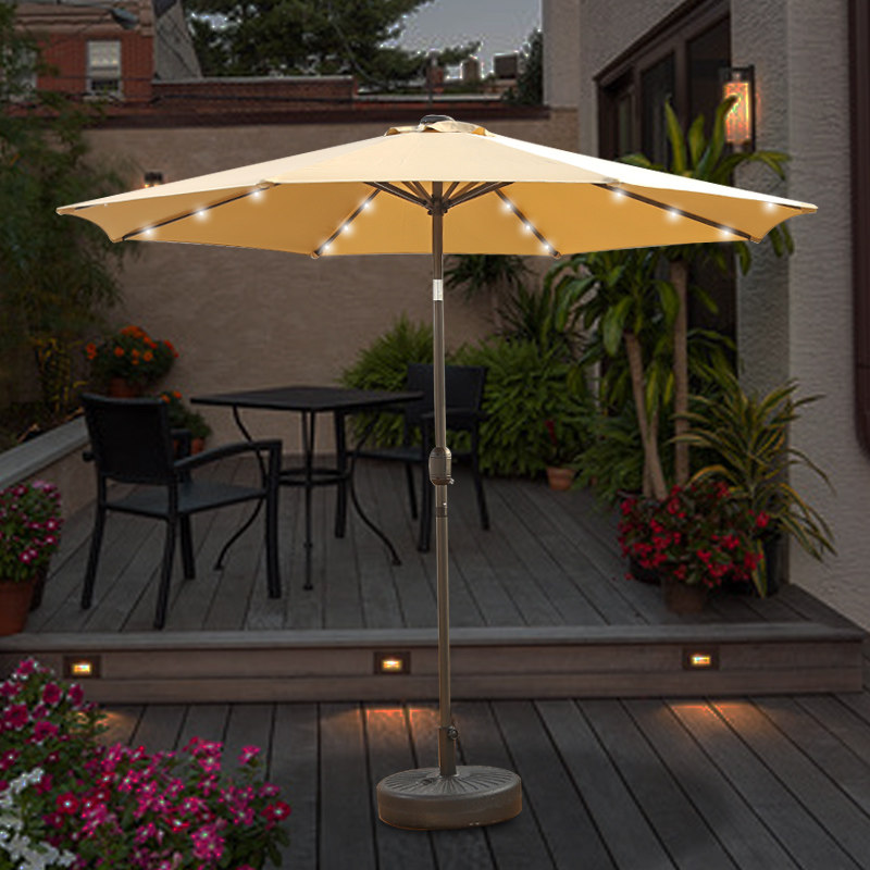 outdoor beach umbrella outdoor terrace garden outdoor umbrella solar LED light pendulum stall umbrella large beach umbrella patio umbrella