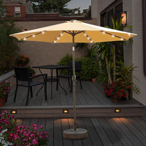Outdoor parasol outdoor terrace garden outdoor umbrella solar LED light stall umbrella large parasol Courtyard Umbrella
