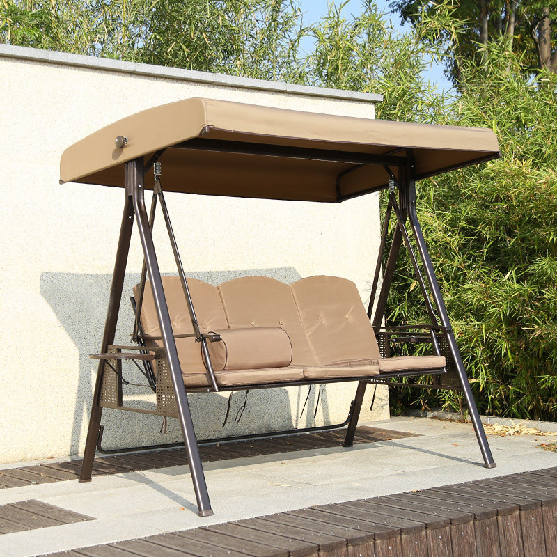 Outdoor swing Home courtyard Outdoor swing chair suspension rocking chair double triple balcony hanging chair hanging basket hammock