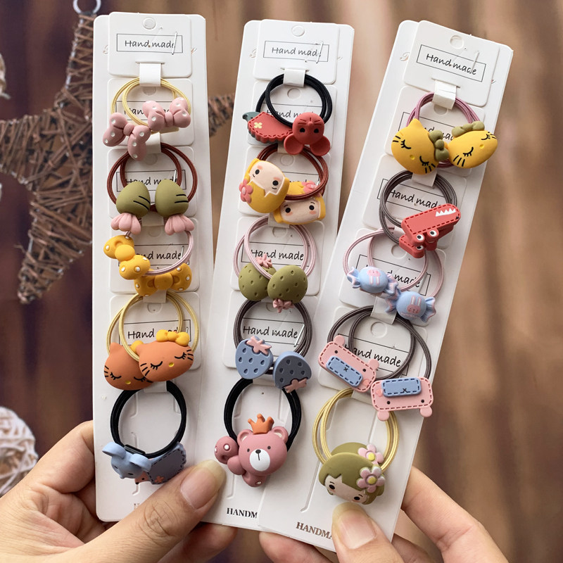 Children's hair adorned with cute little leather fascia girl does not hurt hair small Zaher hair circle kid's baby head adorned with Korean version hair ring