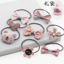 Childrens hair rope floral headdress jewelry tie hair band head rope Korean version of hipster ponytail Hairband rubber band flower 8 pieces