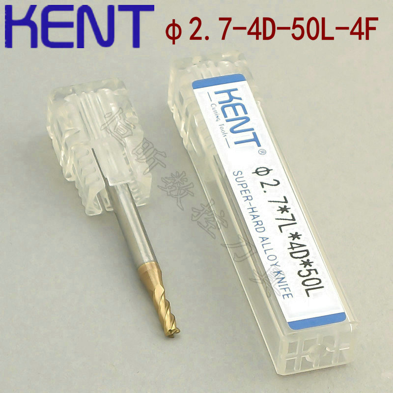 Germany Kent Tungsten Steel Milling Cutter Tray Knife 60 Degree Hard Alloy Milling Cutter 4 Blade Vertical Mill 2 7mm-50L